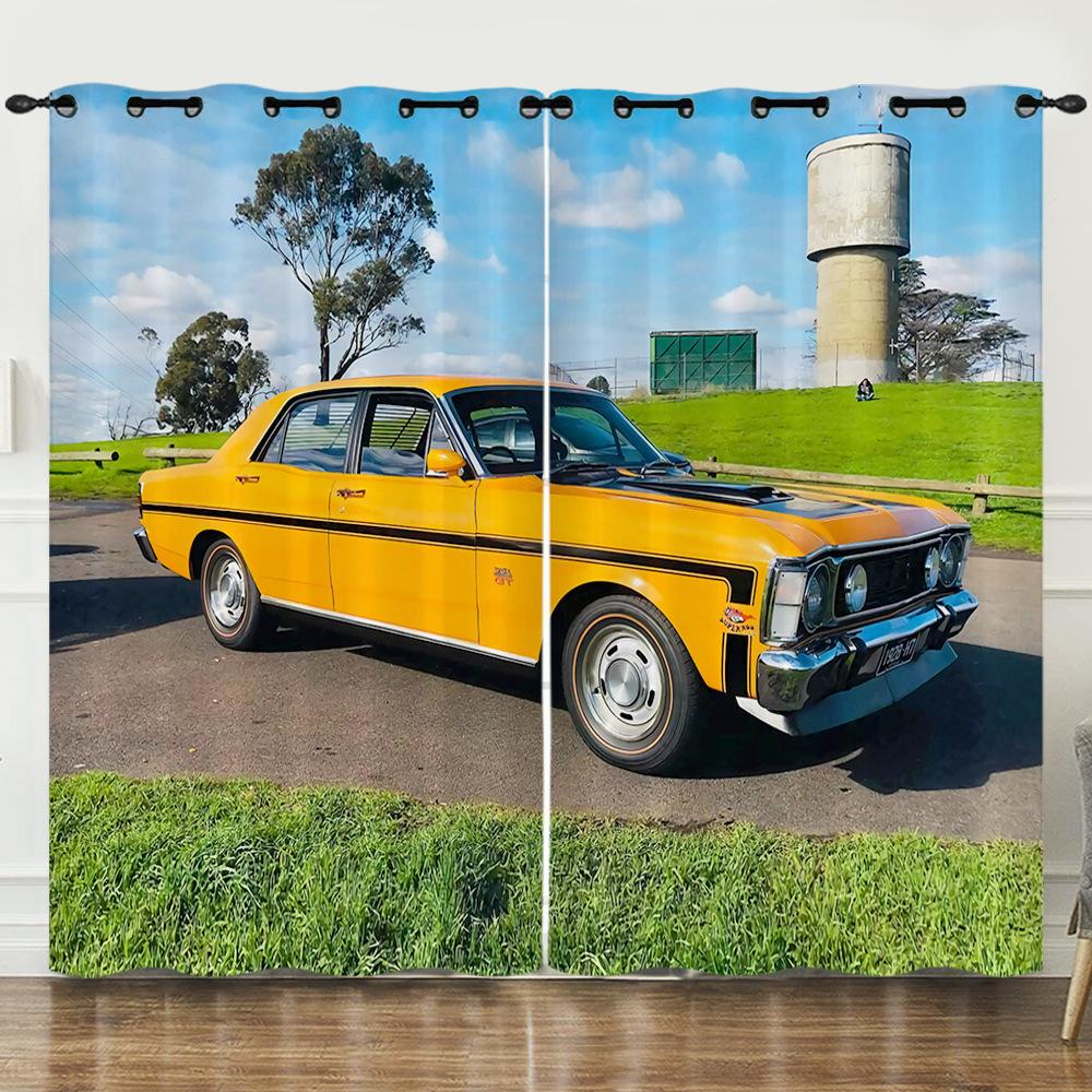 Curtain Race Racing 3D Digital Printing Blackout Curtain Punching