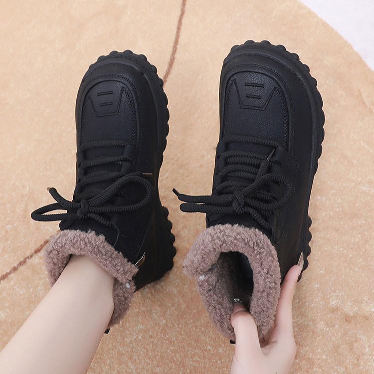 Dámské zimní zateplené boty do sněhu Protiskluzové voděodolné šněrovací kotníkové boty pro ženy Podšívka z umělé kožešiny Outdoor Pohodlné vycházkové boty