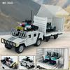 X042 Container Vehicul de Comandă de Urgență Mașină Hummer Copii Asamblare Particule Mici Jucărie Blocuri de Construcție de Asamblat