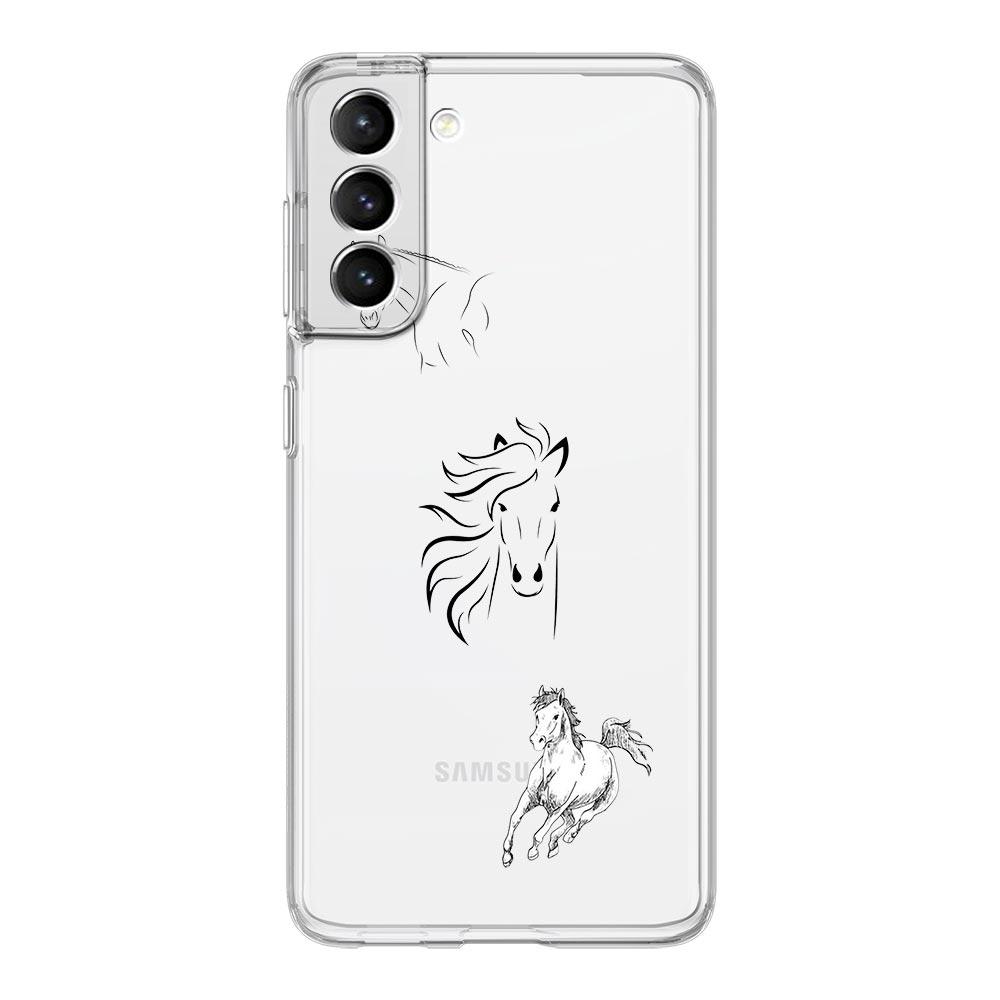 Phone Case For Samsung Galaxy S24 Ultra S23 FE S22 S20 S21 5G S10 S9 Plus S10E S8 Soft Silicone Clear Animal Art Horse Cover