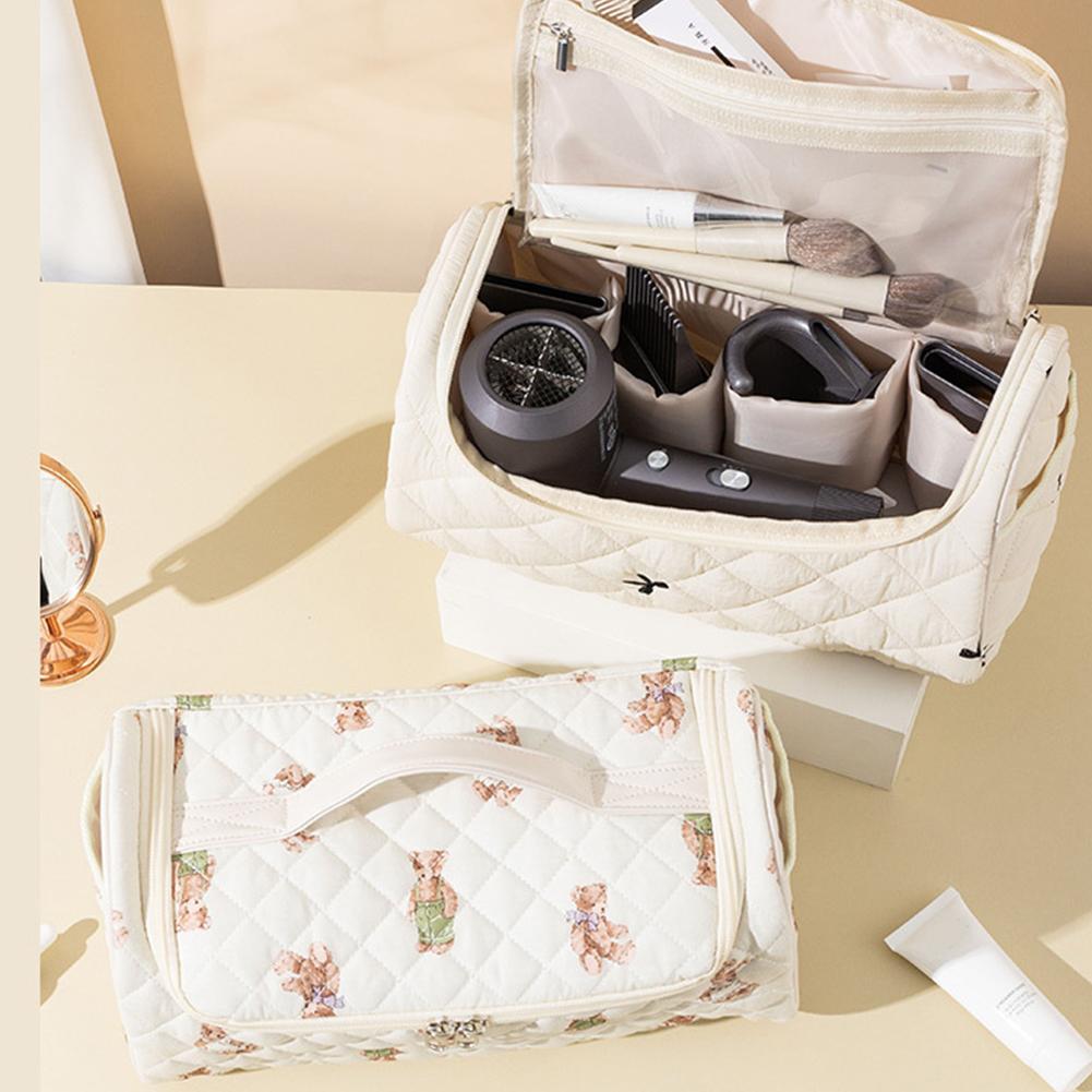 Travel Makeup Case Large Capacity Hair Dryer Storage Bag Toiletry Organizer Bag for Women Girls Daily Use