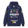 Ducati Felpa Corse MotoGP Racing, Unisex Oversize Streetwear Pullover con Stampa Completa Logo Sponsor