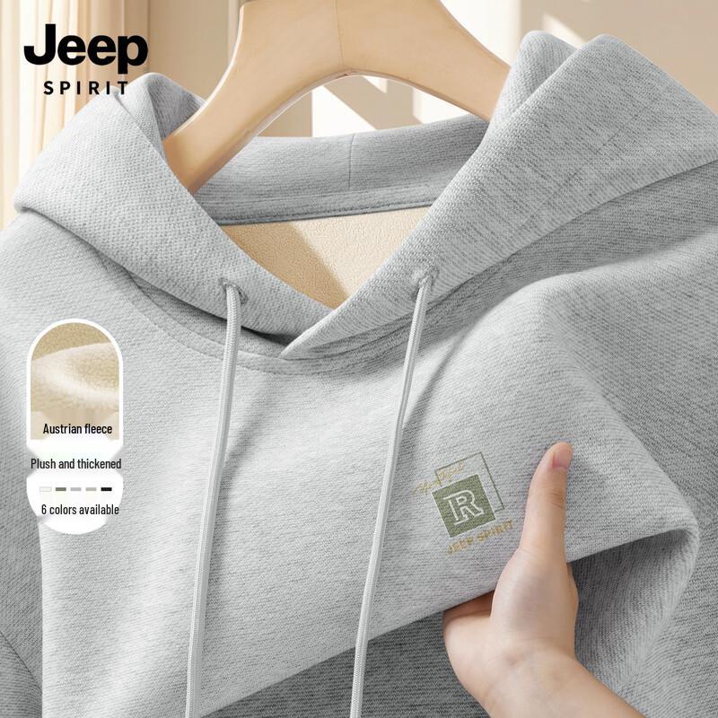 

JEEP SPIRIT Men s Retro Fleece Lined Hooded Sweatshirt L