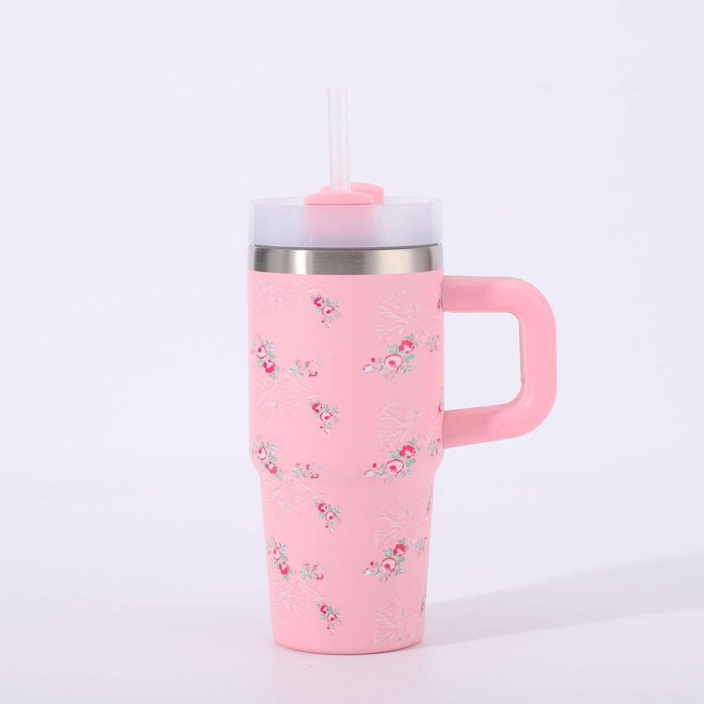 Cross-Border Floral 304 Stainless Steel Insulated Sports Cup - Outdoor Ice King