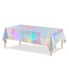 Iridescent Rainbow Plastic Tablecloth for Christmas or Birthday Parties