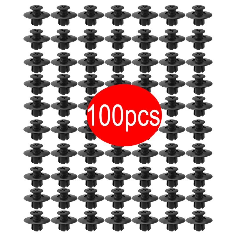 8mm Plastic Rivets Fasteners Screw Car Bumper Fender Black Rivet Car Fastener Clips for Toyota Focus Kia Nissan Accessories