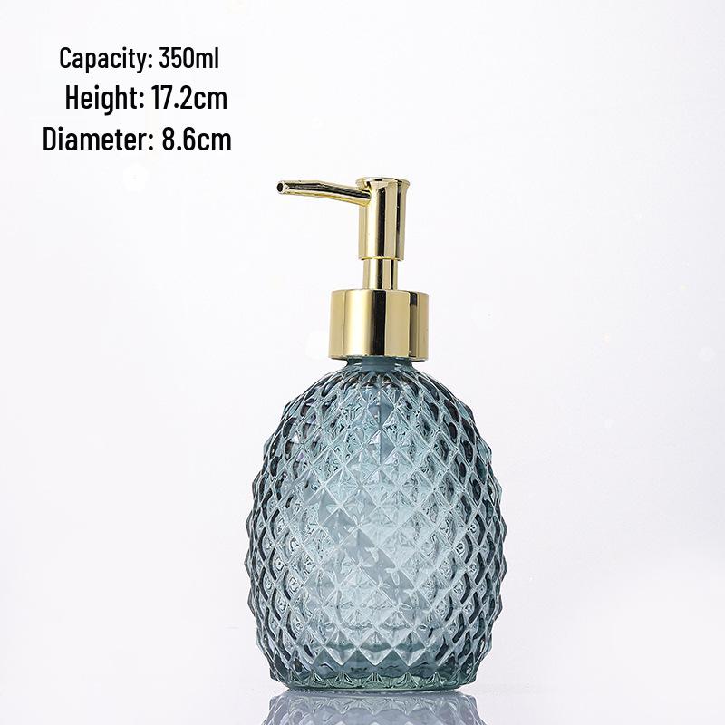 Colored Pineapple Glass Hand Sanitizer and Shower Gel Pump Bottle – Refillable, Sealed, Thickened, Patterned Empty Bottle.