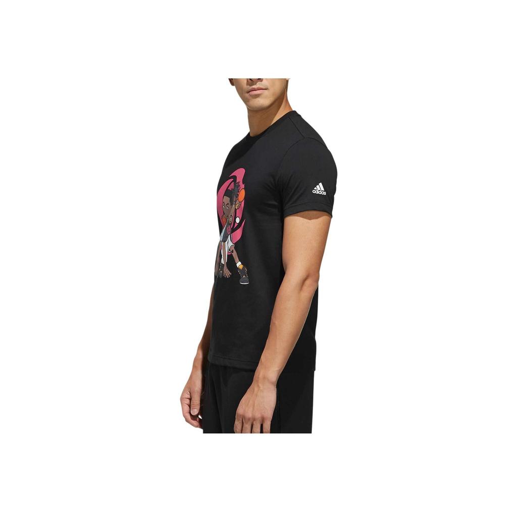 Adidas Rose Geek Up Series Basketball Comfortable Casual Breathable Short Sleeve T-Shirt Men Tops Black DX6948