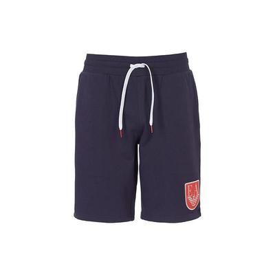 Emporio Armani Shield Logo Fleece Drawstring Casual Shorts Men Shorts Blue 1110043-R5734-8336