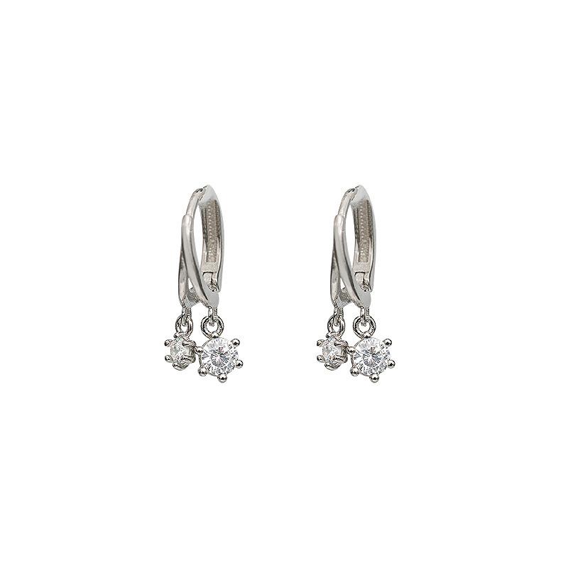 Zircon Earrings Women'S Simple High-End Earrings Exquisite Stud Earrings Small Earrings Cold Style Decoration