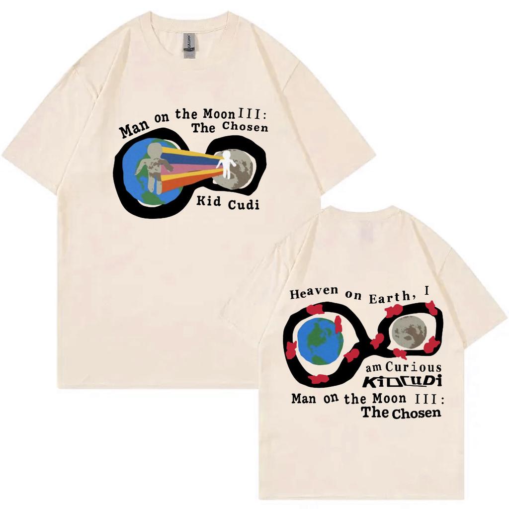 Rapper Kid Cudi Album Man on The Moon III The Chosen Graphic T Shirts Unisex Fashion Hip Hop Tshirt Casual Comfort Loose Tees