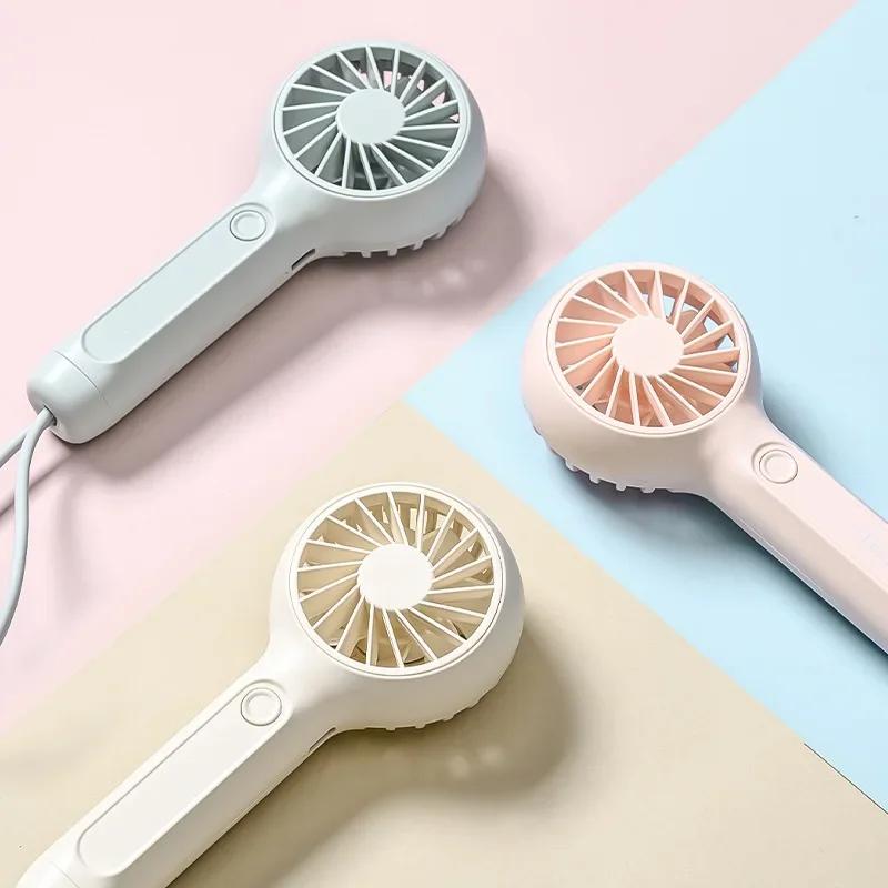 

Mini Portable Fan Powerful Handheld Rechargeable 3 Speeds Lightweight Small Kid Girl Women Cute Travel Outdoor Indoor Commute