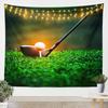 Golf Course Meadow Tapestry Blue Sky Outdoor Sports Recreation Parks Tapestry Wall Hanging Decor for Bedroom Living Room Dorm