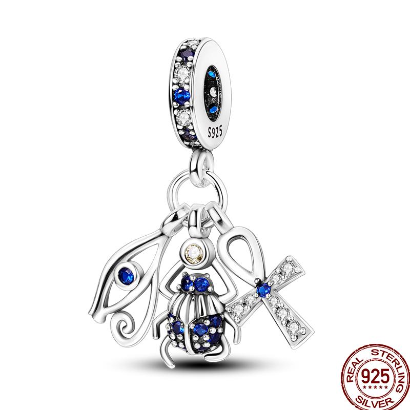 Copper Tarot Star Moon Sun Cross Bible Holy Blessing Amulet Beads Fit 3Mm Pan Original Bracelet Diy Gift