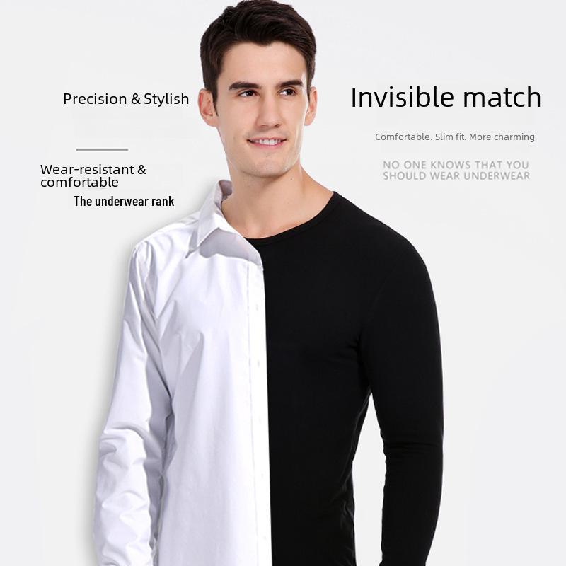 Conjunto de ropa interior cálida ultrafina sin costuras para hombre para otoño e invierno