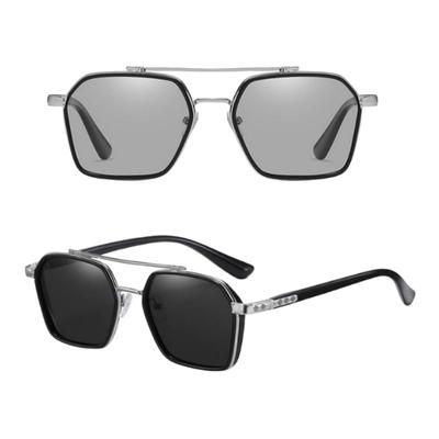 FEISEDY Photochromic Polarized Sunglasses with UV400 Protection and Unisex Glasses for B1328 Men's Color-Changing Lenses, Lightweight, 26g,