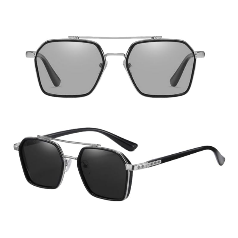 

FEISEDY Photochromic Polarized Sunglasses with UV400 Protection and Unisex Glasses for B1328 Men s Color-Changing Lenses, Lightweight, 26g,