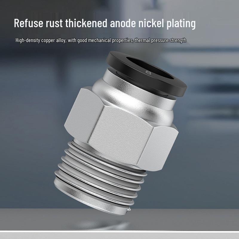Pneumatic Copper Quick Connector PC8-02 Threaded Straight 16PC4-M5 Air Hose Adapter 6-01/10-03/12-04