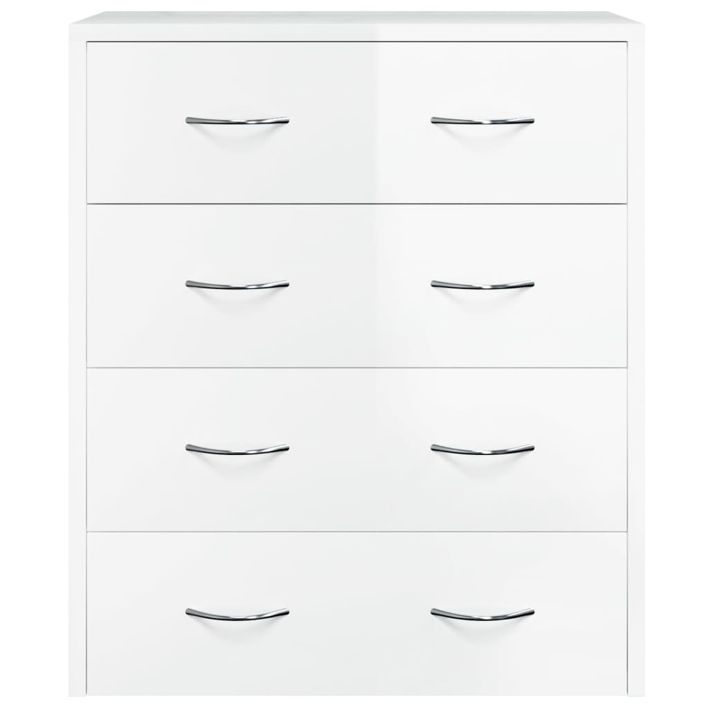 Vidaxl Komoda Z 4 Szufladami, 60X 30,5 X71 Cm, Biały O Wysokim Połysku