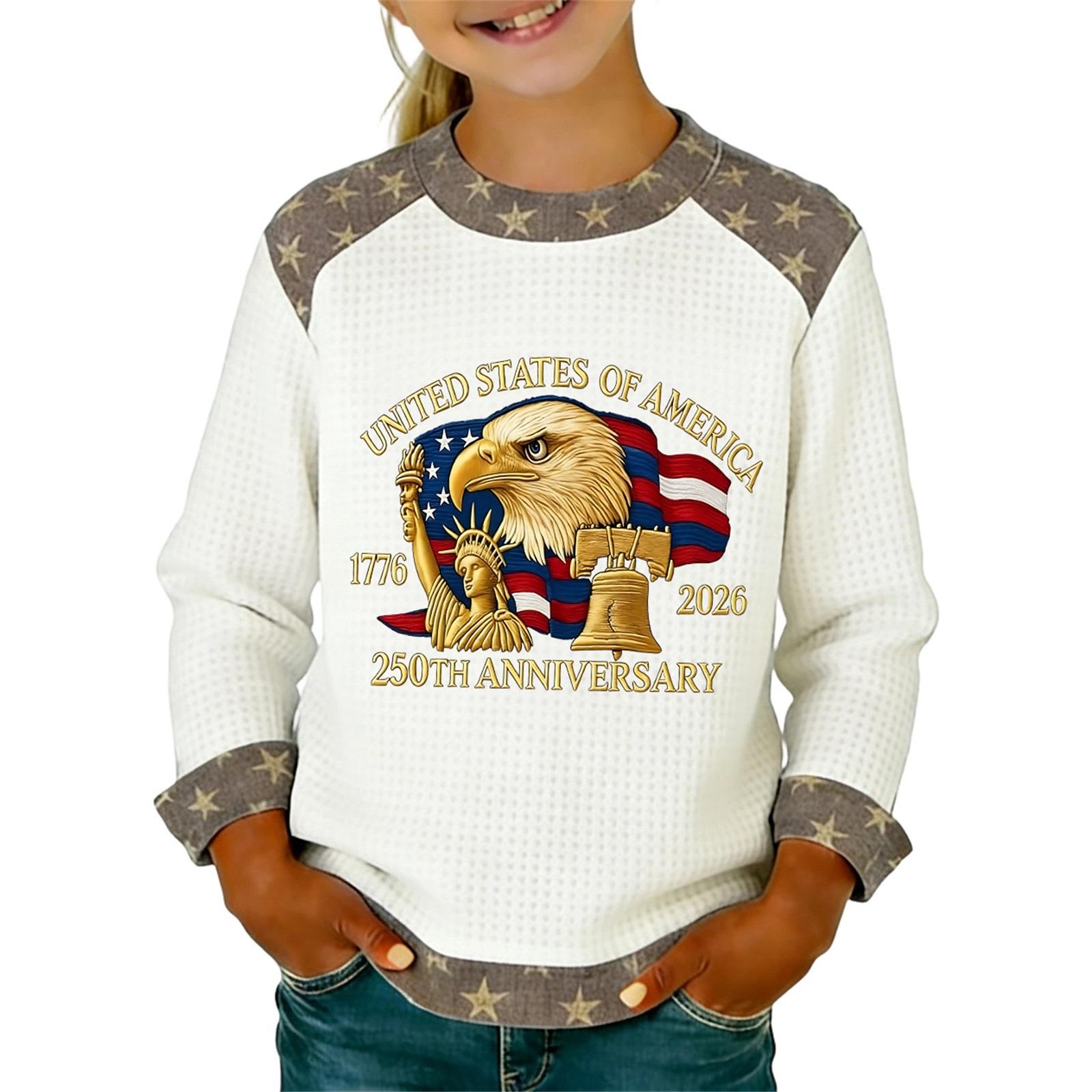 Children s Fashionable  Comfortable  Casual Long-Sleeve Printed Top 130 белый