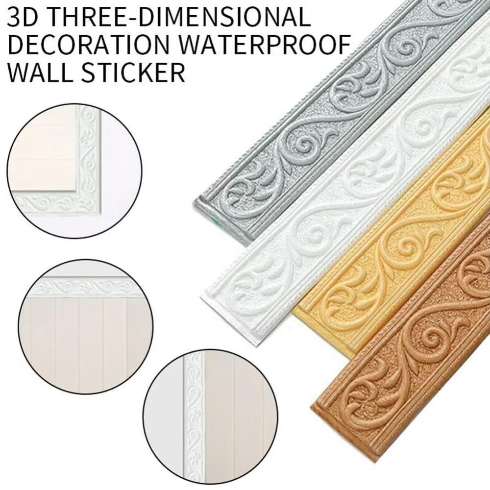 Waterproof Skirting Border Self Adhesive Wall Sticker DIY Sticker Wall Trim Line  For Living Room