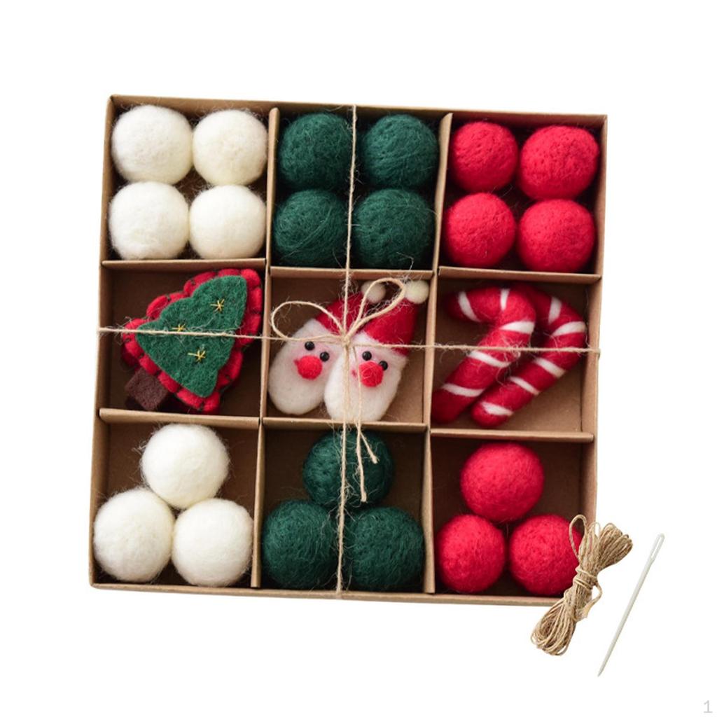 Christmas Felt Balls Decoration Handmade Lightweight Party Gift Ornaments Hanging