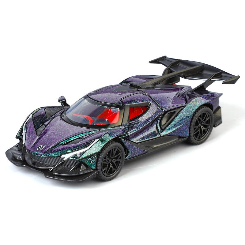 Modellino Auto Sportiva Apollo Intensa Emozione IE Scala 1/32 Metallo Pressofuso Veicoli Auto da Corsa Modellino Suono e Luci Giocattolo per Bambini Regalo