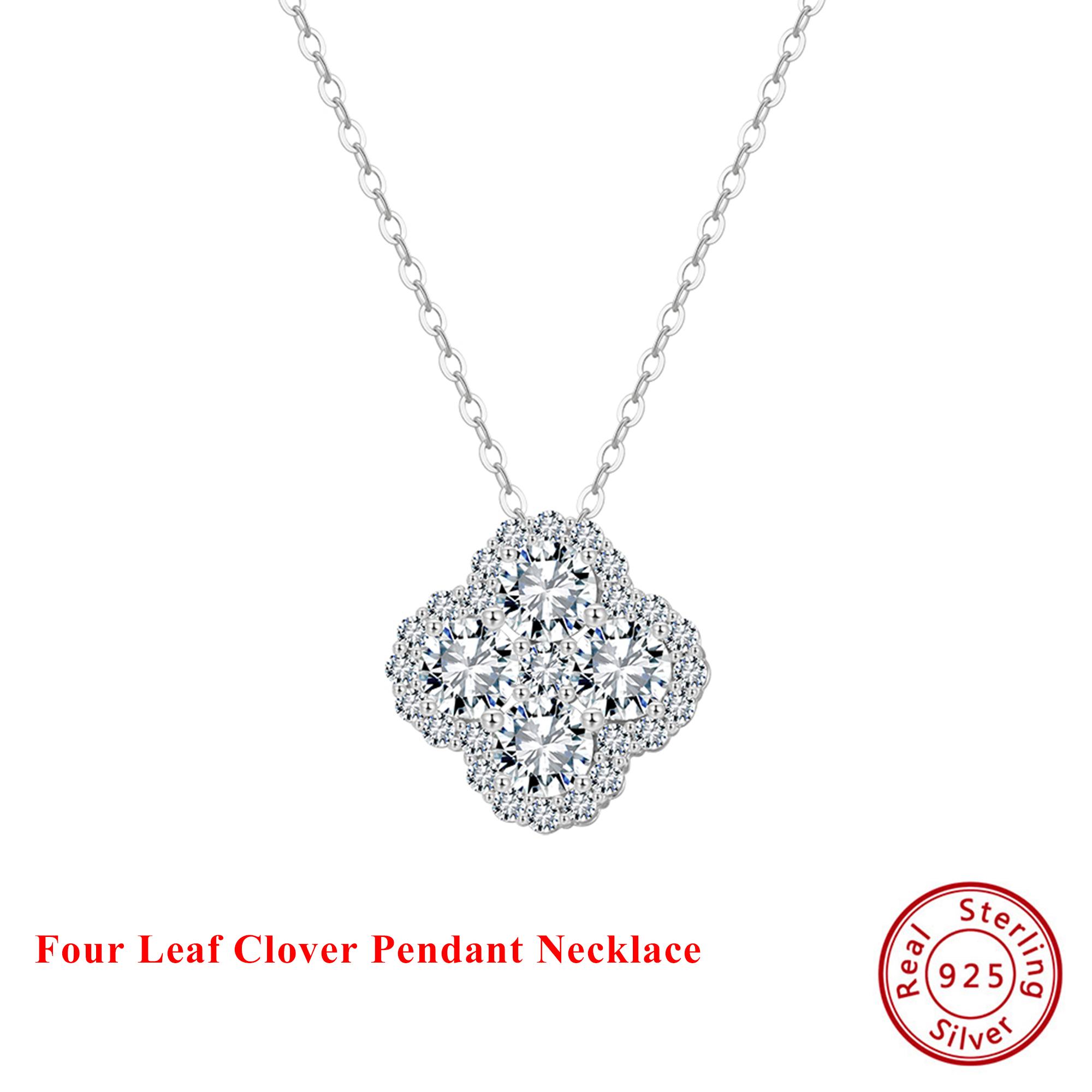 

EFFIE QUEEN Sweet Flower Pendant Necklace for Women 925 Sterling Silver Zircon Shiny Choker Chain Accessories Jewelry Gift LZN28