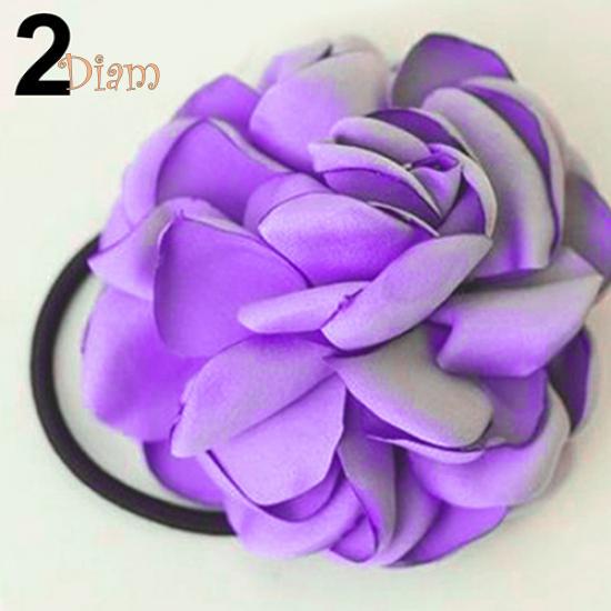 Tenfyer Hair Band Rope Camellia Flower Ponytail Holder Scrunchie Hairband Accessory