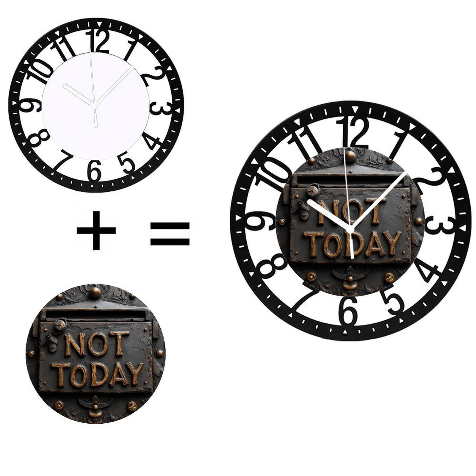 25cm Circular Iron Wall Clock as Sales Incentive with Theme (Black,10 inch(25.40cm))