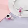 Fit Original Bracelet Plata Charms Copper Pink Colour Series Charms Cat Paw Beads For Women Girl Diy Party