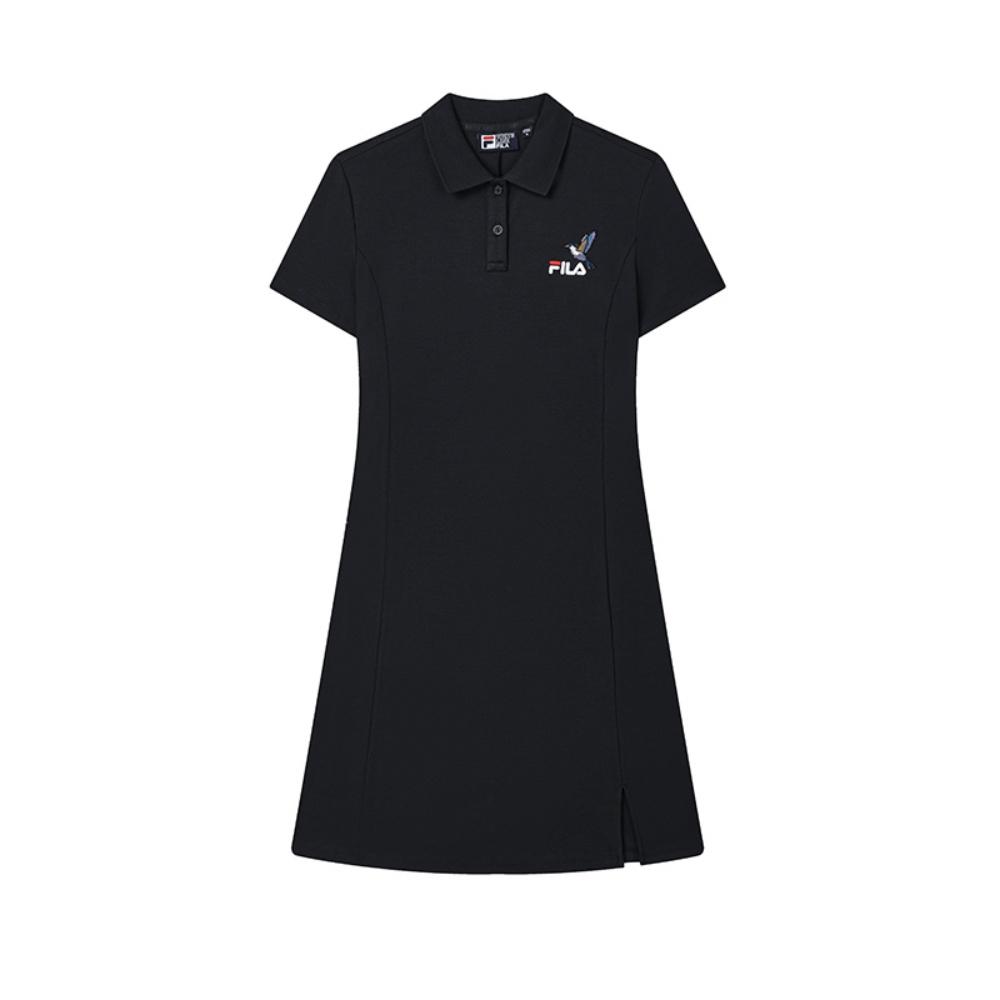FILA Lifestyle Fashion Comfortable Versatile Short Sleeve Dress Women dresses Legendary-Blue F51W528303F-NV