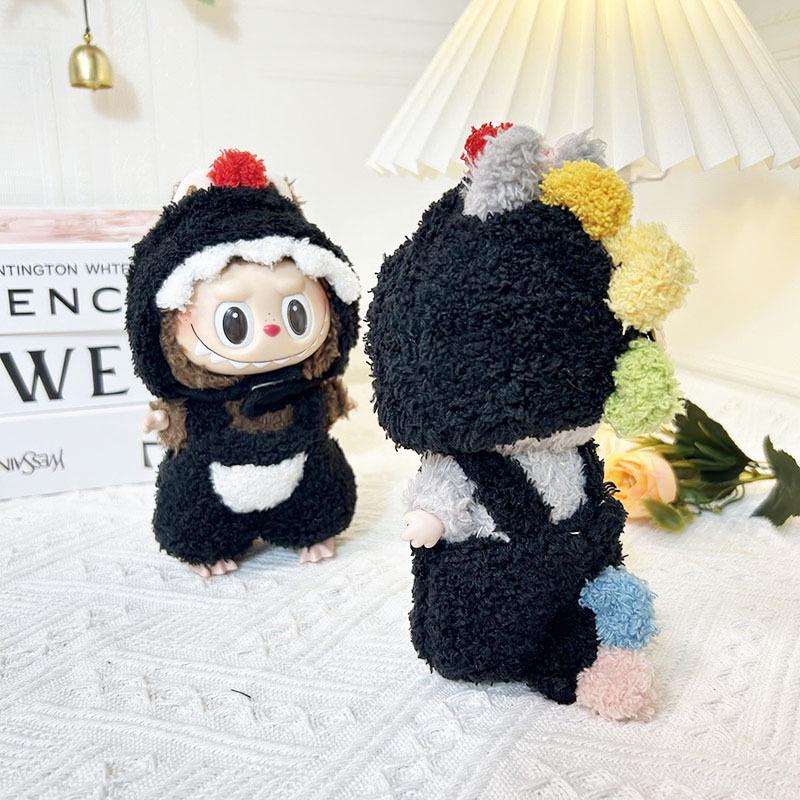 17cm Labubu Doll Clothes: Ice Cream Overalls - Cute Pendant Blind Box