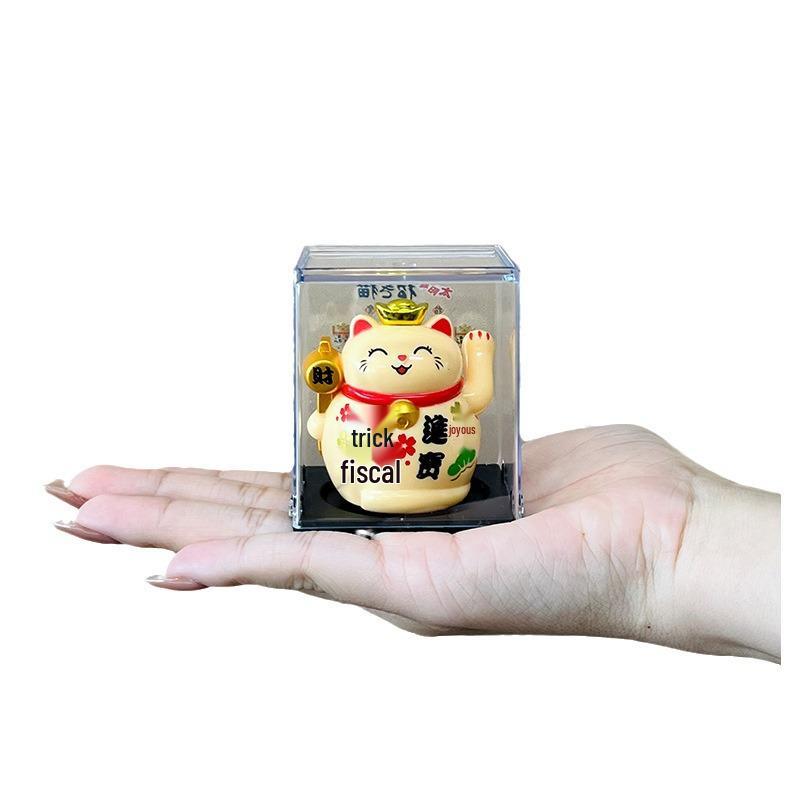 Solar-Powered Mini Maneki Neko: Cute Desktop Ornament & Housewarming Gift