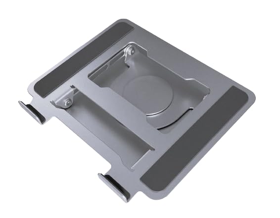 Mbacen Aluminum Alloy Laptop Stand with Height and Angle Foldable Tablet Heat Fits up to Silver 360° Rotation, Adjustment, Stand, Dissipation, 17.3"