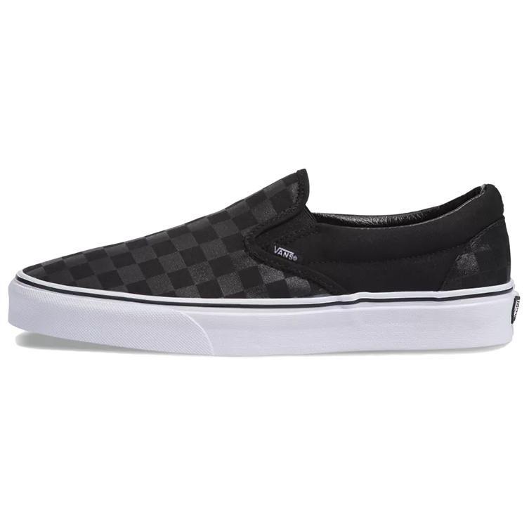 Vans Schachbrett Classic Slip-on Abriebfest Leicht Niedrig geschnitten Skateboard-Schuhe Unisex Schwarz VN000EYE276
