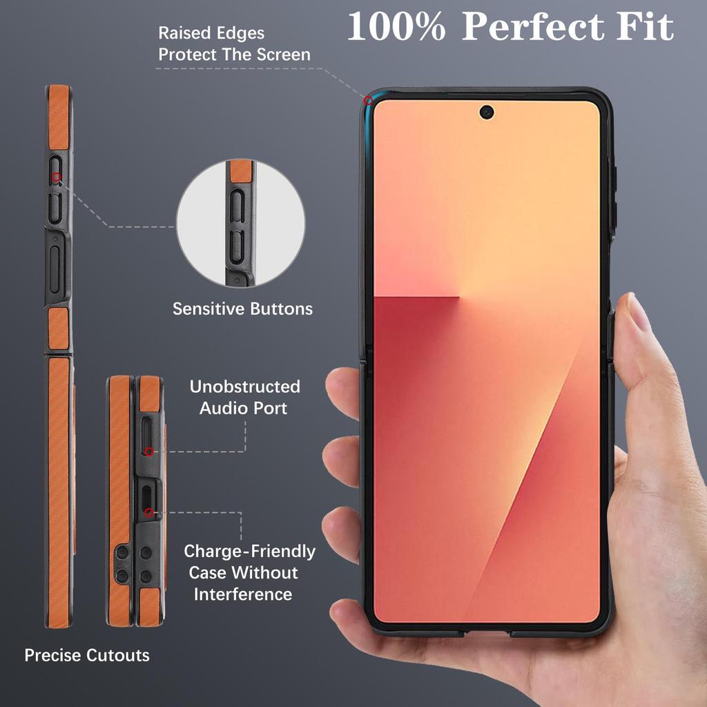 Magnetický nárazuvzdorný kryt s texturou uhlíkových vláken pro Samsung Z Flip3/4/5/6/7