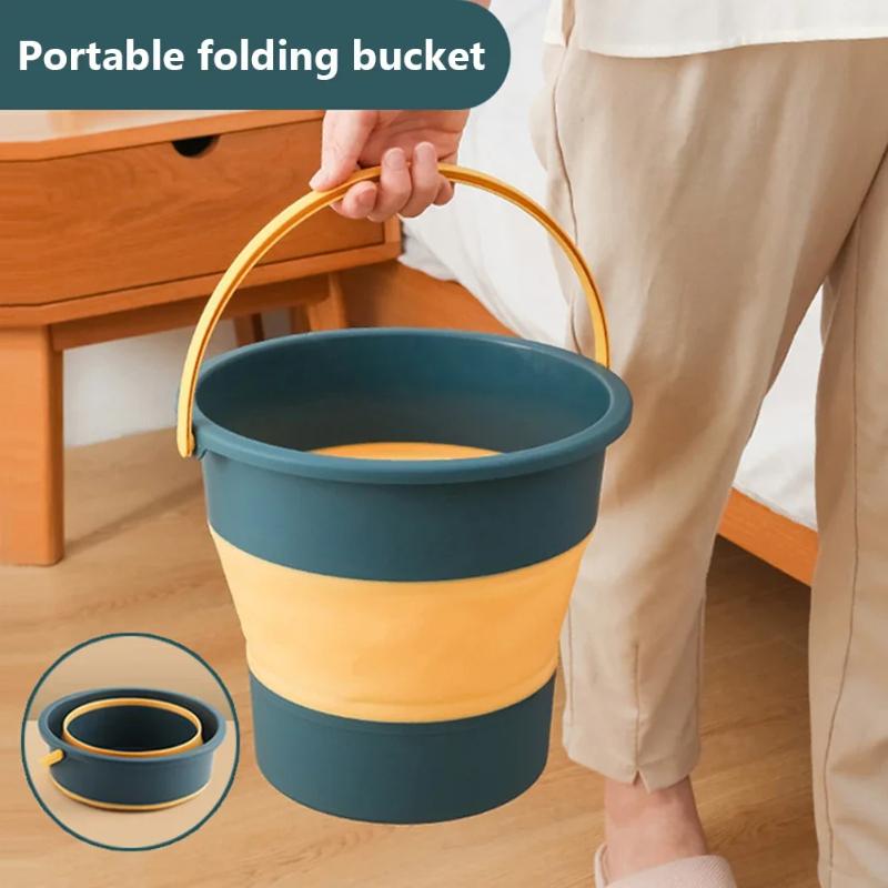 5/10/17L Folding Portable Bucket Multifunctional Thickened Silicone Bucket for Car Washing and Fishing Camping Folding Bucket