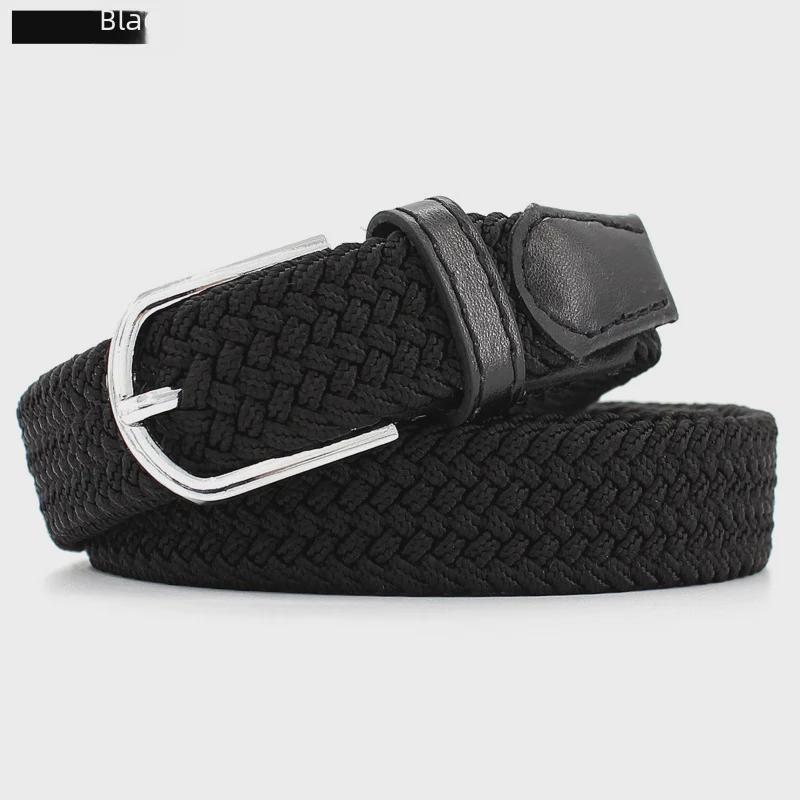 Korean Fashion Elastic Braided Belt - Unisex, Versatile, Decorative, One-Piece