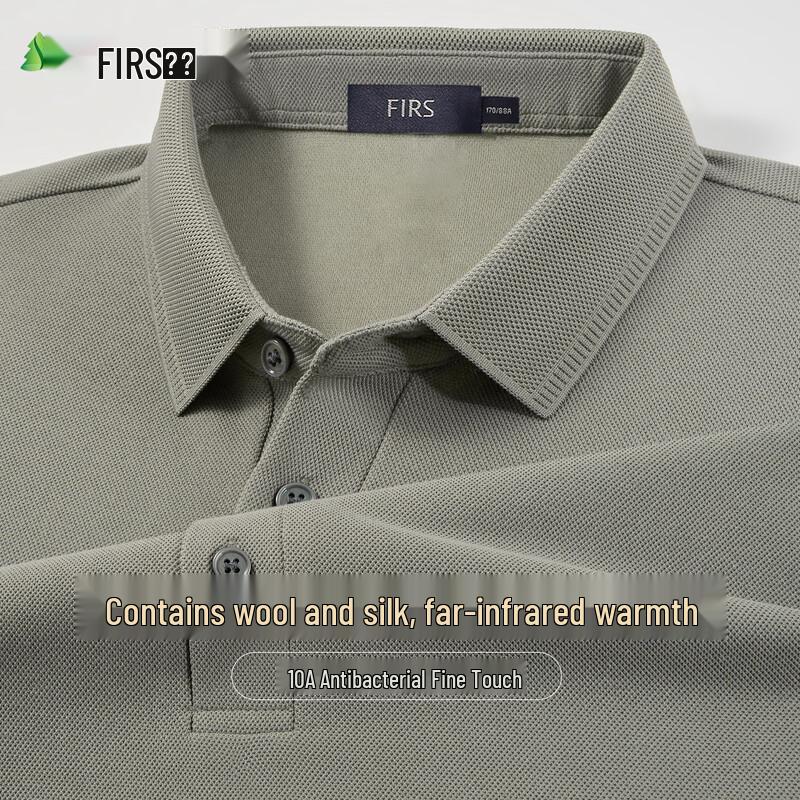 

Shanshan Men s Wool & Silk Blend Long Sleeve Polo Shirt L