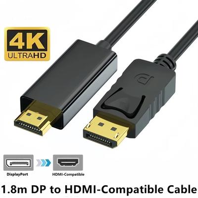 Cable DisplayPort a HDMI Compatible 4K DP Macho a Macho Cable de Video Audio HDMI Para Ordenador Portátil TV Proyector Monitor