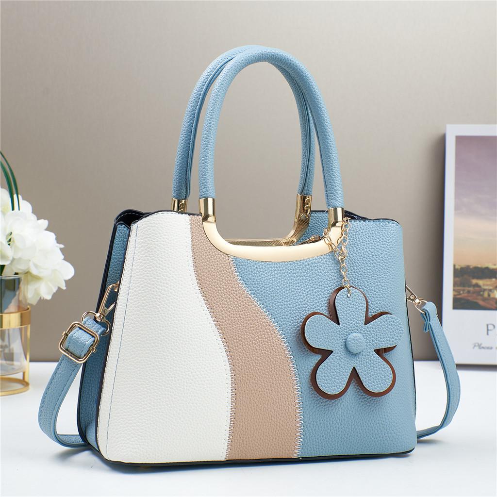 Stylish Color Block Handbag Trendy Crossbody Bag For Women High Capacity Chic Design