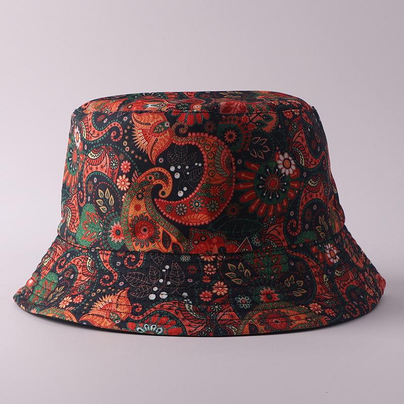 Digital printing small edge bucket hat spring and summer double-sided can wear outdoor sunshade basin hat spot