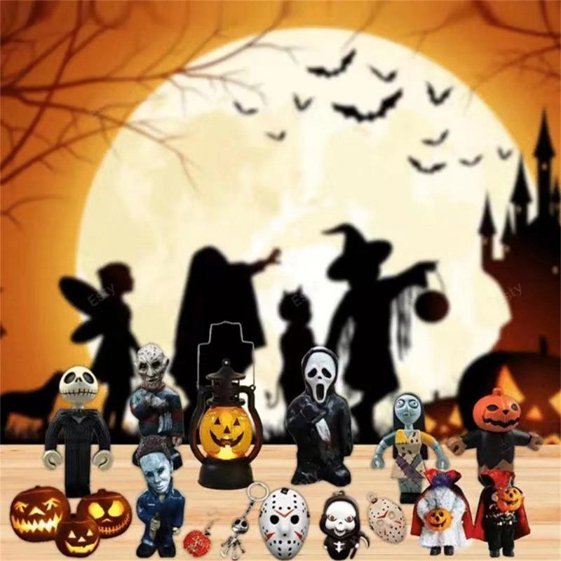 Halloween Advent Calendar 2025, 24 Day Halloween Countdown Calendar, Mini Dolls Collectible Horror Figures Gift for Kids Teen Adults