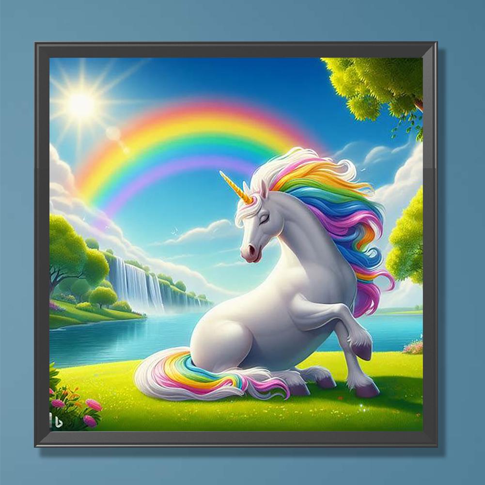 5D DIY Full Round Drill Diamond Painting Garden Unicorn Home Decoration Art