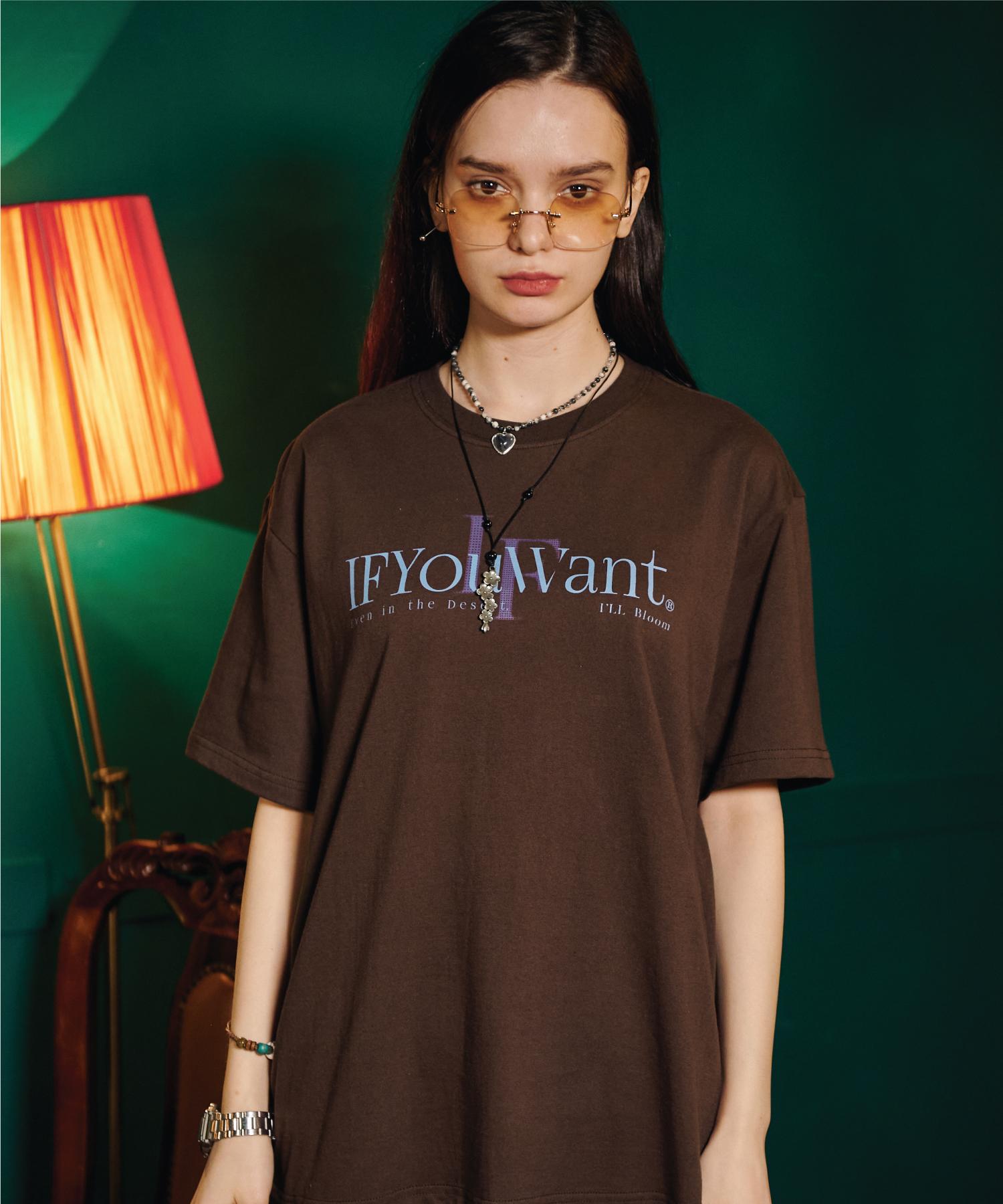 If You Want Modern Logo Tee Brown L