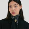 EENK ZUIE Check Pattern Silk Scarf - Black/Ivory