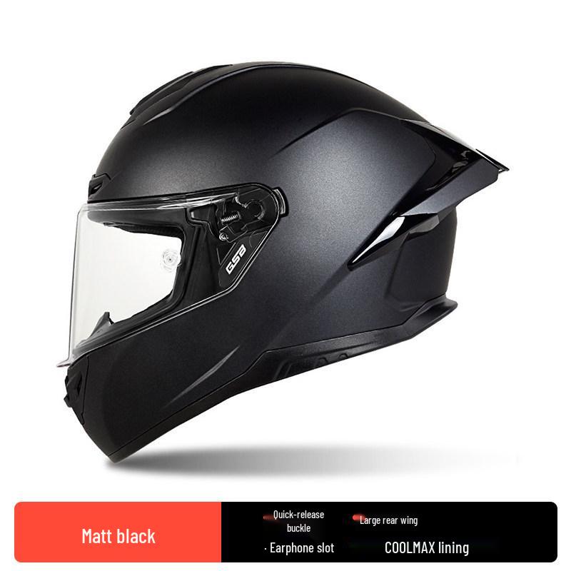 GSB Unisex Full-Face Motorcycle Helmet with Tail Wing - Large 361GT Cool Design