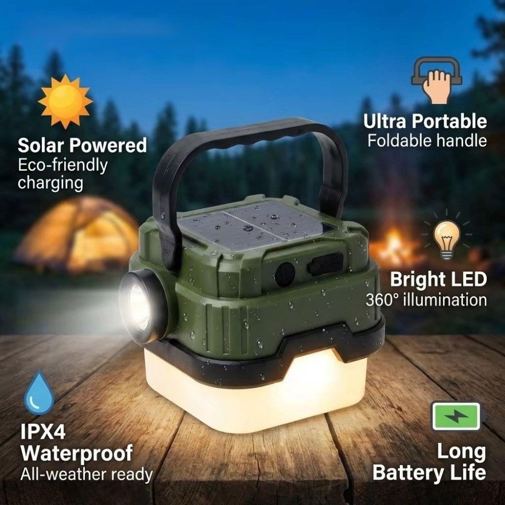 Waterproof Solar Camping Lamp Adjustable LED Outdoor Tent Lamp Emergency Light  Camping Use