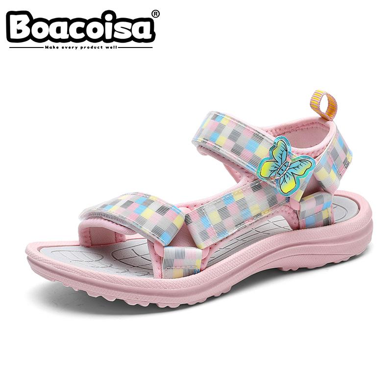 Kids Sandals Shoes Boys Summer Sports Hiking Beach Outdoor Open-Toe Sports Sandals for Children Girls 25